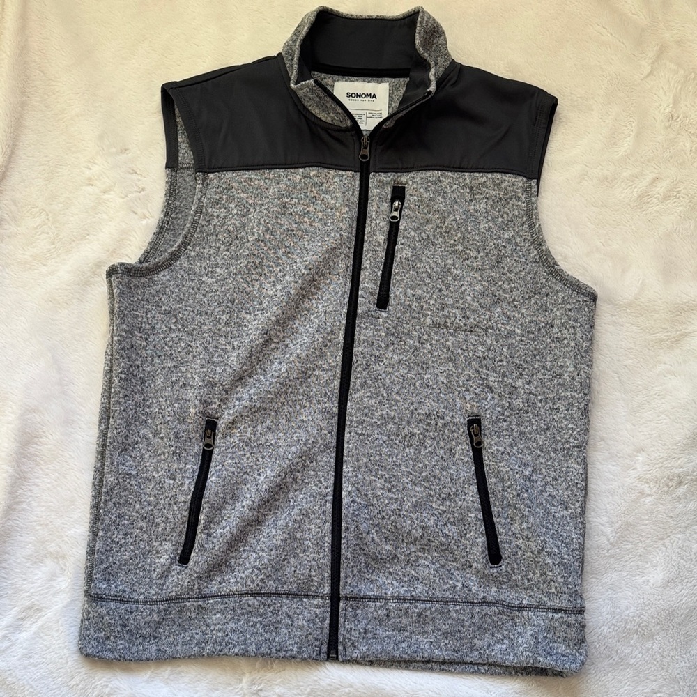 Sonoma Men's Charcoal and Black Vest